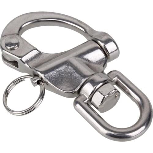 70mm 304 Stainless Steel Snap Shackle with Small Swivel Bail Marine Boat Hardware