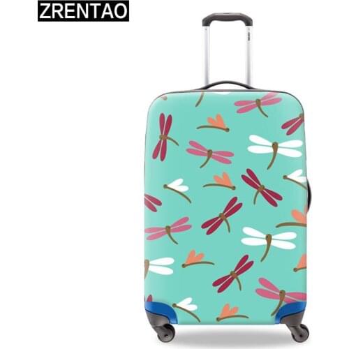 ZRENTAO cartoon luggage cover durable stretchable travel suitcase protective cover butterfly print luggage cover