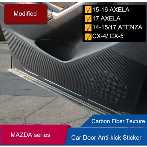 QHCP 4Pcs Car Side Door Anti-kick Sticker Protective Carbon Fiber Fit For Mazda 1st CX-5 2nd CX-5 Axela Atenza CX-4 2013-2017