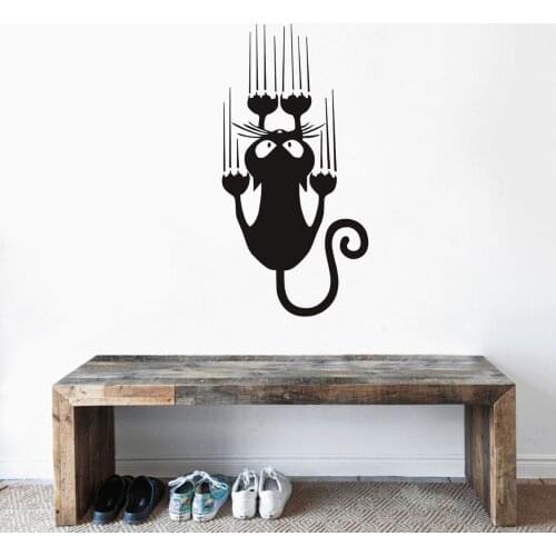 Wall Cat Scratch Wall Art Animals Sticker For Home Living Room And Kids Room Decoration Removable A002821