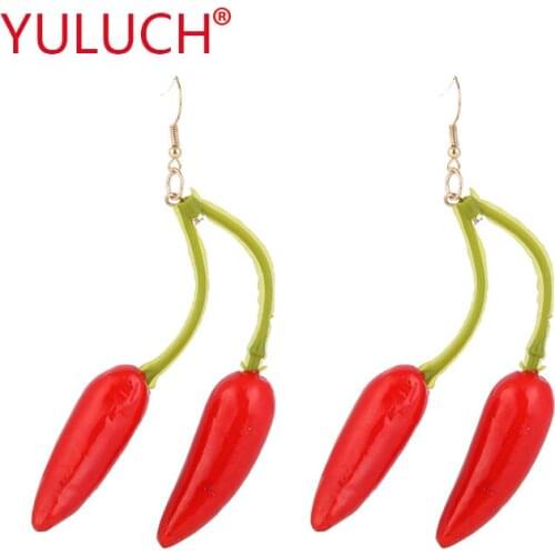 YULUCH 2018 Fruit Series Fresh Pendant Small Chili Fashion Woman Earrings for Pop Plastic Girl Jewelry earrings Gifts