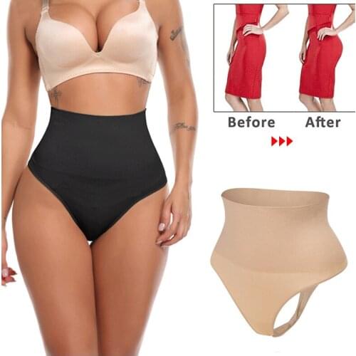 High Waist Thong Tummy Control Panties Women Sexy Panty Shaper Slimming Underwear Butt Lifter Belly Shaping Cincher Brief