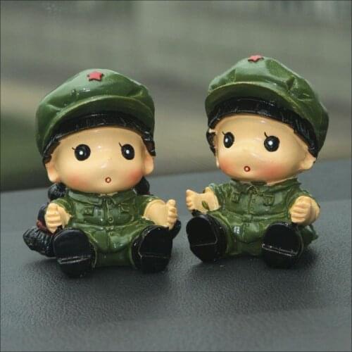 Car decoration Home Furnishing doll accessories furnishings wedding room ornaments crafts lovers wedding gifts Red Army soldiers