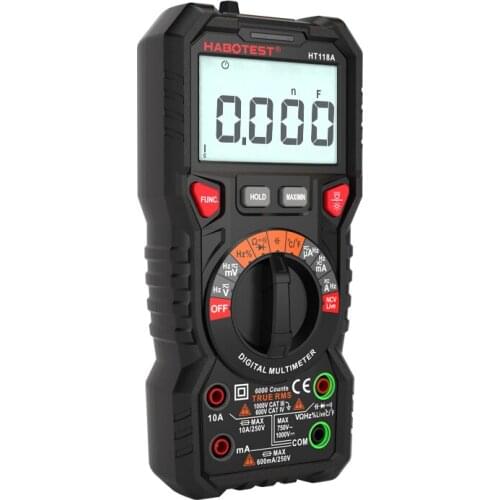 High Precision Digital Multimeter Transistor Tester HT118A Professional Automotive Autorange DC NCV Hz Capacitance Temperature
