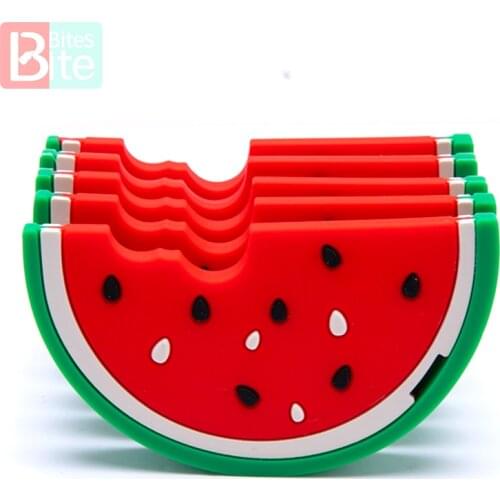 10PC/5PC Watermelon Silicone Teethers Rodent Cartoon Food Grade Silicone Pendants DIY Teething Toys For Teeth Tiny Rod Baby Toys