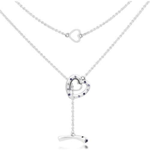 100% Sterling Silver S925 Original Collier Necklaces for Women Bright Hearts Necklace Party Gift colar Fine Jewelry Wholesale