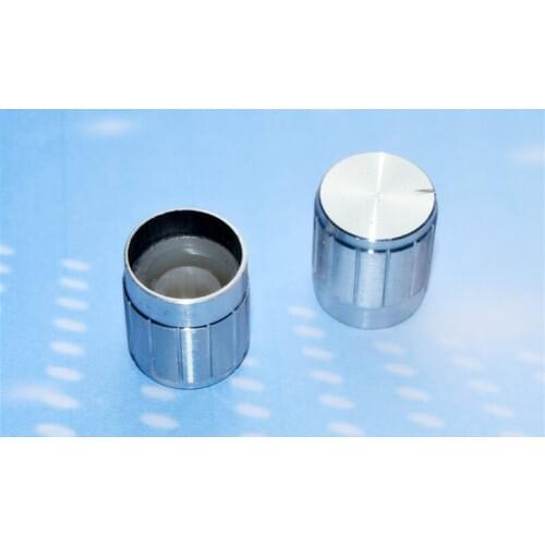Fast Free Ship 20PCS knob silver 15*17mm volume knob/knob cap/aluminum shell potentiometer knob