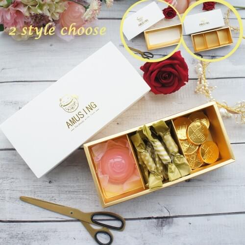 22.5*9.5*5cm 5pcs gold smiling cat Paper Box As Macaron Chocolate Cookie New Year Holiday Birthday Party Gifts Packaging