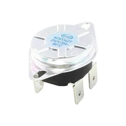 250V AC 20A 90C Celsius N/C Temperature Control Bimetal Thermostat KSD302T Manuel Reset