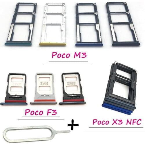 50Pcs/Lot，SIM Card Slot SD Card Tray Holder Adapter For Xiaomi Poco M3