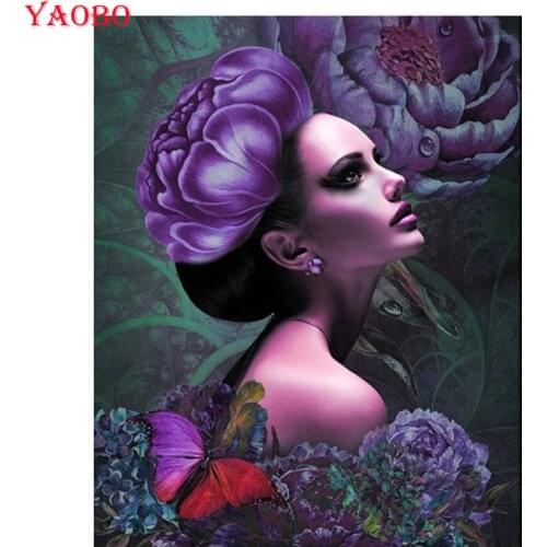 Diy full square round diamond painting Fantasy art Flower Woman 5d diamond mazayka embroidery crystal bead diamond art decor
