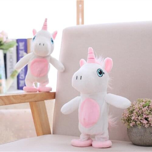 BABIQU 1pc 25cm Electric toys Walking Speaking Unicorn Funny Doll Plush Toy High Quality Cute Kawaii Gifts For Friends Children