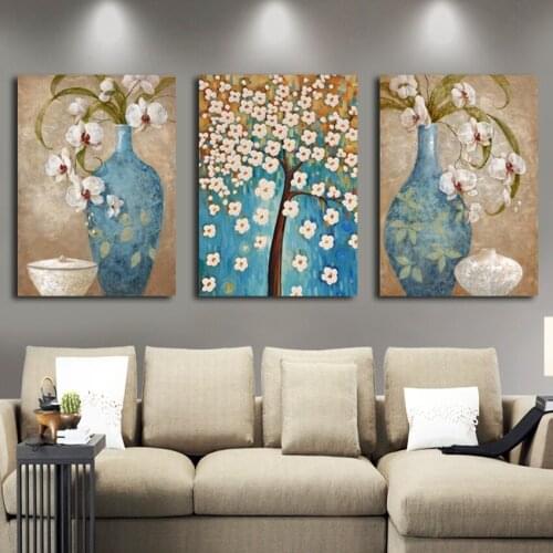 Free shippig nordic style of Chinese ancient art blue porcelain printing on canvas home decoration art gift paintings FA313