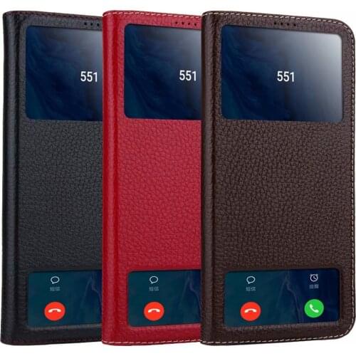 Genuine Leather Case For Huawei Honor 20 Pro Case Cover Magnetic Coque For Huawei Honor 9X Case Fundas Window View Shell