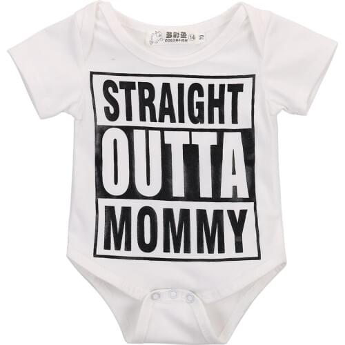 Kids Baby Girl Boys OUTTA Letter Printing Bodysuit Romper Cotton Short Sleeve Jumpsuit One-pieces Outfits Clothes 0-18M