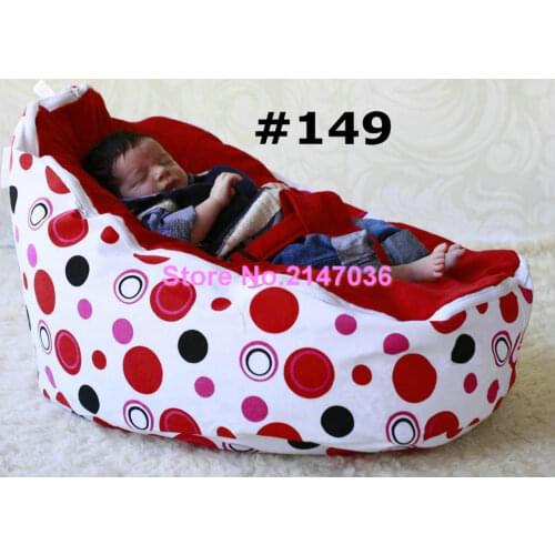 RED DOTS Baby bean bag,Cotton canvas fabric kids bean bag chairs,bean bag sofa for baby sleeping - 2 upper tops