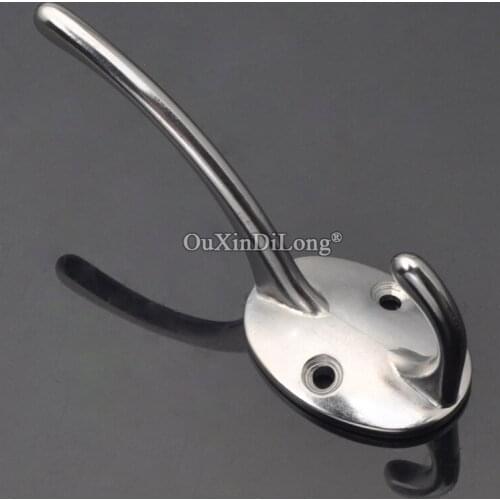 DHL Shipping 500PCS Solid Zinc Alloy Heavy Wall Mounted Hook Robe Hooks Double Coat Hat Hangers Rack Bag Hook Durable