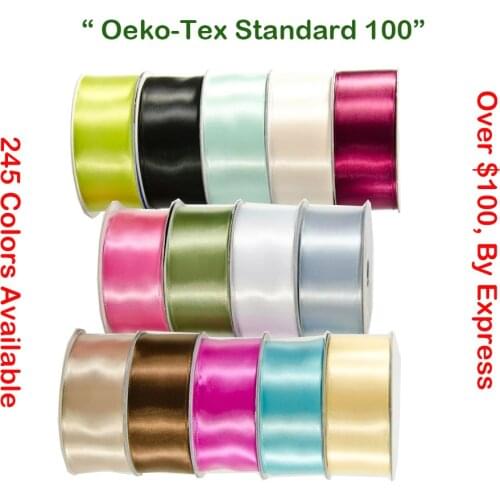 Double Faced Satin Ribbon 38 50 63 75 100 MM 1.5 Inch 3" 4 Inch For DIY Wedding Red White Black