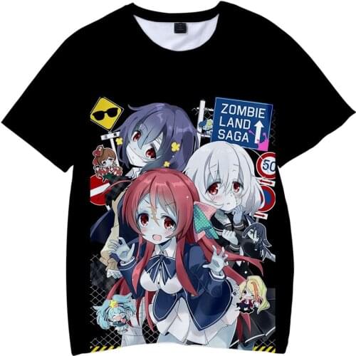 New ZOMBIE LAND SAGA Cosplay T-shirt Anime Minamoto Sakura t shirt Cotton Summer Short-sleeve Tees tops