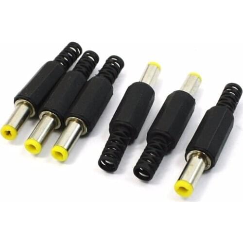 IMC Hot 5.5mm x 2.5mm DC Power Plugs Male Barrel Connectors Black 6Pcs