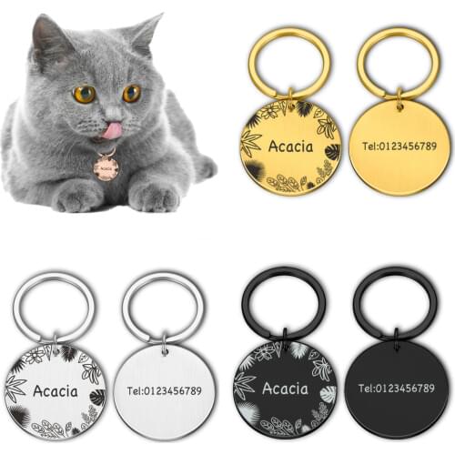 Personalized Dog ID Tags Collar ID Tags for Pet Cat Dog Pet Accessories Custom Engraved Necklace Chain Charm Supplies for Dog