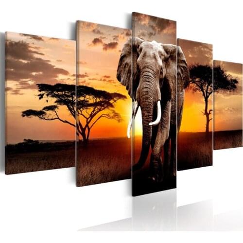 Full Square/Round Drill 5D DIY diamond painting 5pc Elephant Pictures mosaic Diamond Embroidery Wall Arts J0845