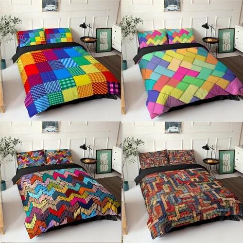 ZEIMON Colorful 3D Bedding Set Queen Soft Bedclothes Twill Bohemian Print Duvet Cover with Pillowcase 2/3pcs Bed Set