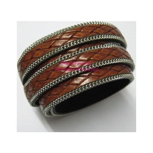 Brown Snake skin flat leather cord 10x2mm Python leather cord