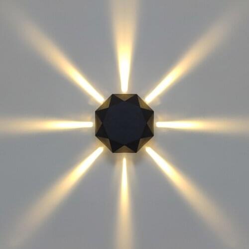 Creative Led Wall Light Aluminum Outdoor Indoor Warm White Cool white Black lamp For Home Stairs Bedroom Bedside Bathroom Light