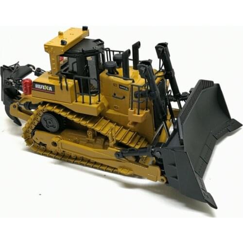 Huina 1:50 Caterpillar Crawler Bulldozer Model Alloy Diecast Engineering Track Car Metal Toys For Boys Kids