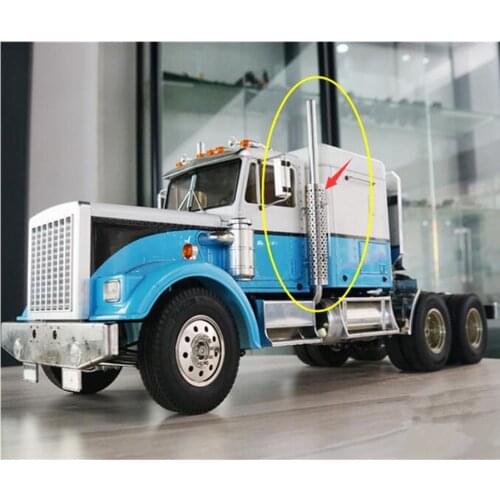 Tamiya Tractor Truck Upgrade Parts Metal Chimney Exhaust Model For 1/14 Scale Rc King Hauler Globe Liner American Toys Truck