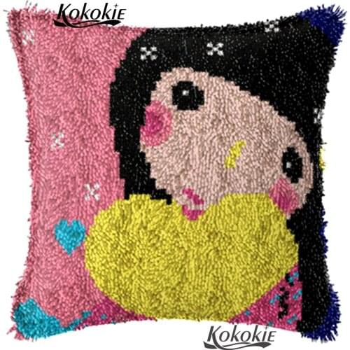 DIY Handmade pillow cushion embroidery cross stitch sets sale Needlework Crocheting Rug Kits latch hook pillow 3d carpet