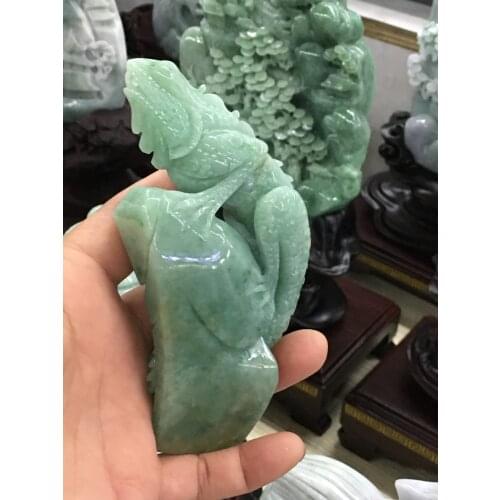 Natural Myanmar jade A HandCarved chameleon green jade pendant jade necklace pendants jewelry jade necklaces woman 2pcs