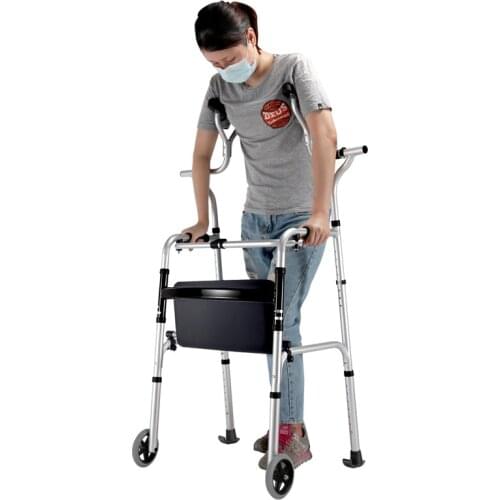 Elderly Rehabilitation Walker Underarm Crutches Walking Stick Disabled Rollator Aluminum Alloy Standing Frame Mobility Scooter