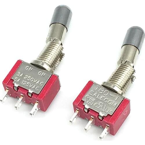 2pcs SH T8013-LKBQ Locking Lever 3Pin 2Position ON-ON SPDT Mini Toggle Switch Self Locking