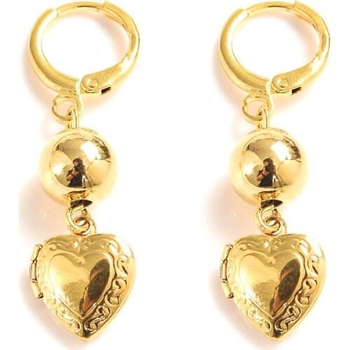 Gold Color Beads Earrings For Women Jewelry african Arab Earrings Body Jewelry round pendant women girl kids Christmas Gift