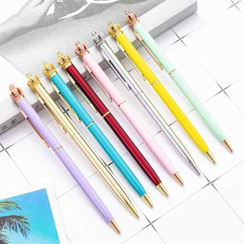 1pcs New Crown Metal Ballpoint Pen Luxury Quality Advertising Gift Pen Office School Stationery Supply Gift Papelaria Escolar
