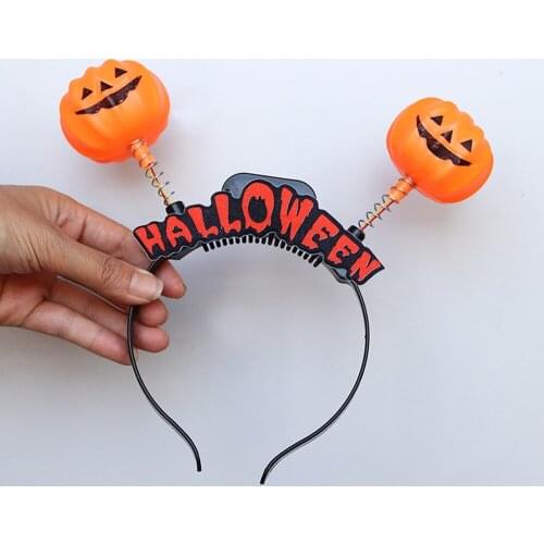 Halloween Night Party Luminous Headband Skull Pumpkin Luminous Headdress Makeup Costume Props Bat Pumpkin Flashing Headband