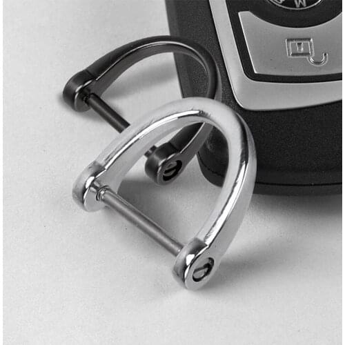 Thick Rod Car Keychain Interior Accessories Car-styling D Shape Horseshoe Key Holder Classic Key Ring