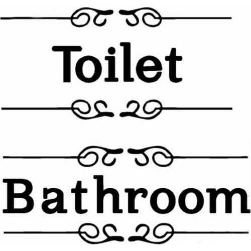 Vintage Wall Sticker Bathroom Decor Toilet Door Vinyl Decal Transfer Vintage Toilet Decoration Toilet Door Decor