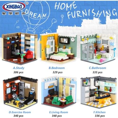 XINGBAO 01401 City House Series 6 Styles Living House Sets Building Blocks Bricks Educational Toys Party Favor Christmas Gifs