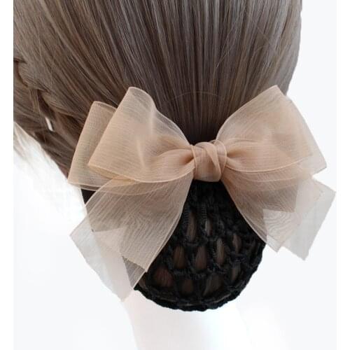 Ladies Hair Clip Yarn Bow Hairgrips Fabric Hairpin Bank Nurse Staff Snood Bun Women Girls Hair Accessories Gifts Snap Hair Clips