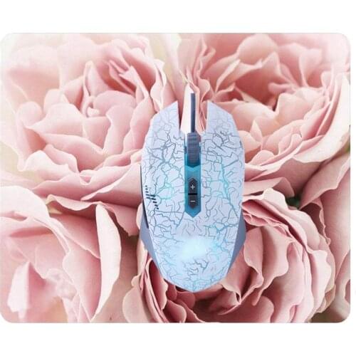 Women Mouse Pads Floral Print Rectangle Non-Slip Soft Wrist Cushion Pad Computer Gaming Mouse Mat
