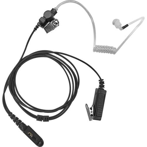 2 Wire Air Covert Acoustic Tube Surveillance Earpiece Headset with PTT for Motorola Radio