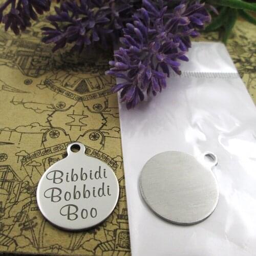 20pcs--"Bibbidi Bobbidi Boo "stainless steel charms more style for choosing DIY Charms pendants for necklace