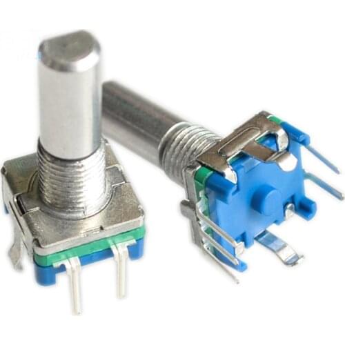 5PCS/lot EC11 Rotary Encoder Potentiometer 15mm half shaft D type / digital potentiometer with switch 5Pin
