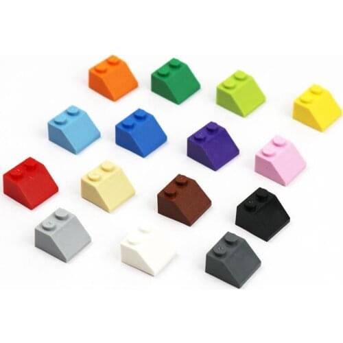 50 Pieces City Accessories Building Blocks House Parts 2X2 Blocks With Slope 45 Compatible Bricks 3039 Boys Technik Friends