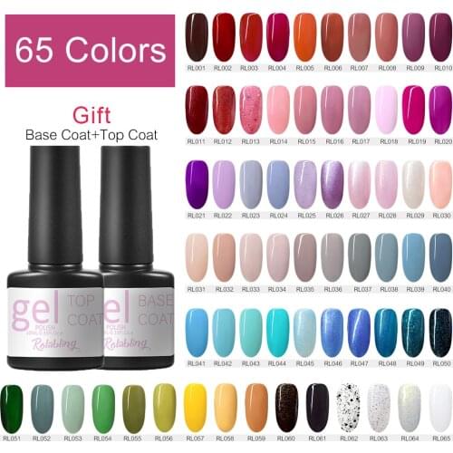 67/20 PCS Gel Nail Polish Set Colors Semi Permanent Glitter UV Gel Varnish Base Top Coat Soak Off LED Nail Art Lacquer Gel Kit