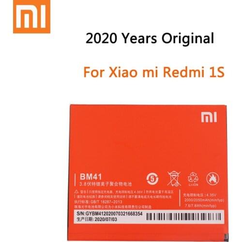 2020 years 100% Original Xiaomi Battery BM41 For Xiaomi Mi Redmi 1S Mobile Phone Replacement Batteries 2050MHz