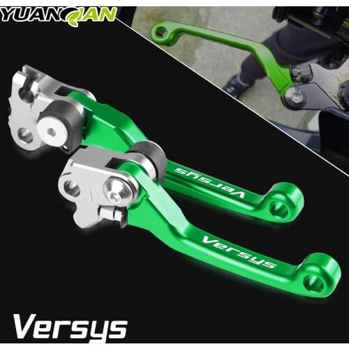 Motorcycle Aluminum Green Folding Motocross Pivot Clutch Brake Lever For Kawasaki VERSYS X250 X300 X 250 300 X-250 X-300 2017